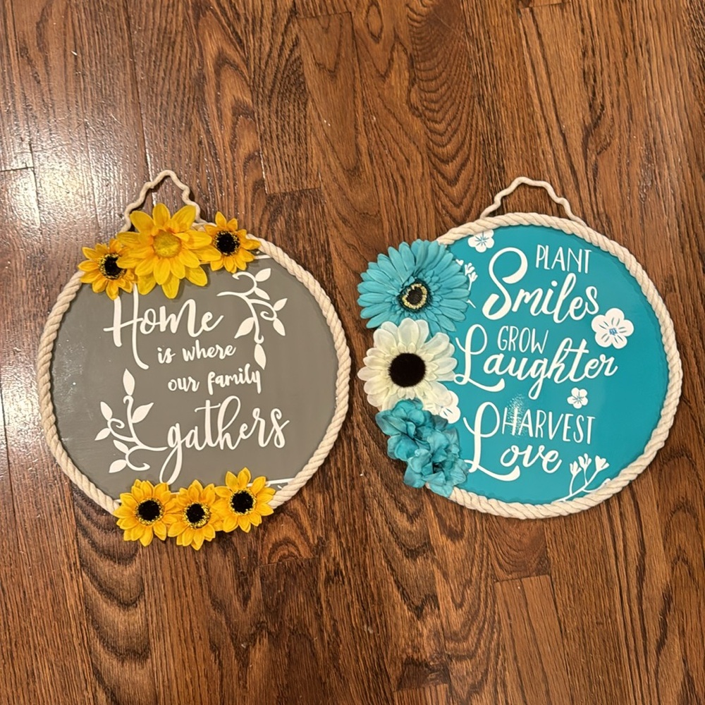 Floral Wood Signs- Handmade